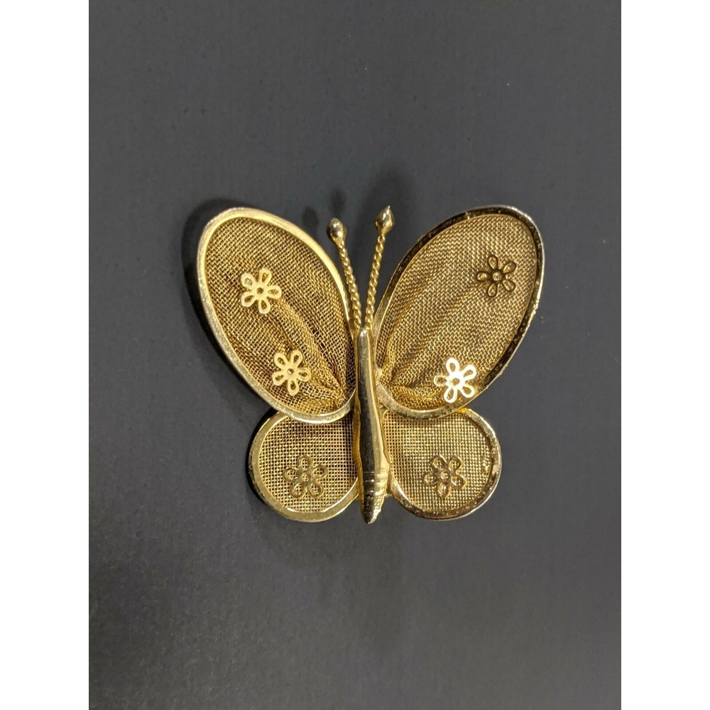 Vintage‎ Butterfly Brooch Pendent- Gold Tone